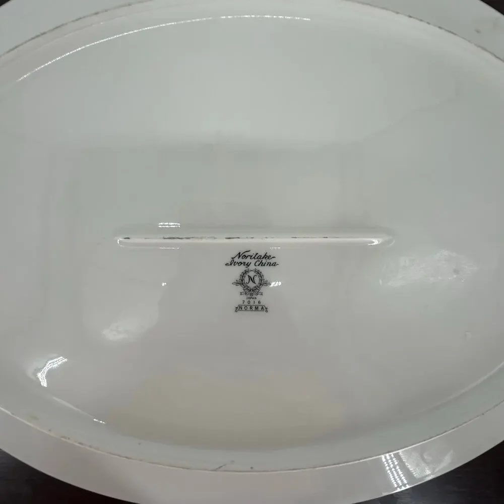 HTF Vintage Noritake Ivory China NORMA 7016 Large Oval Serving Platter 16